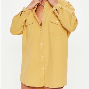 Yellow denim shirt dress